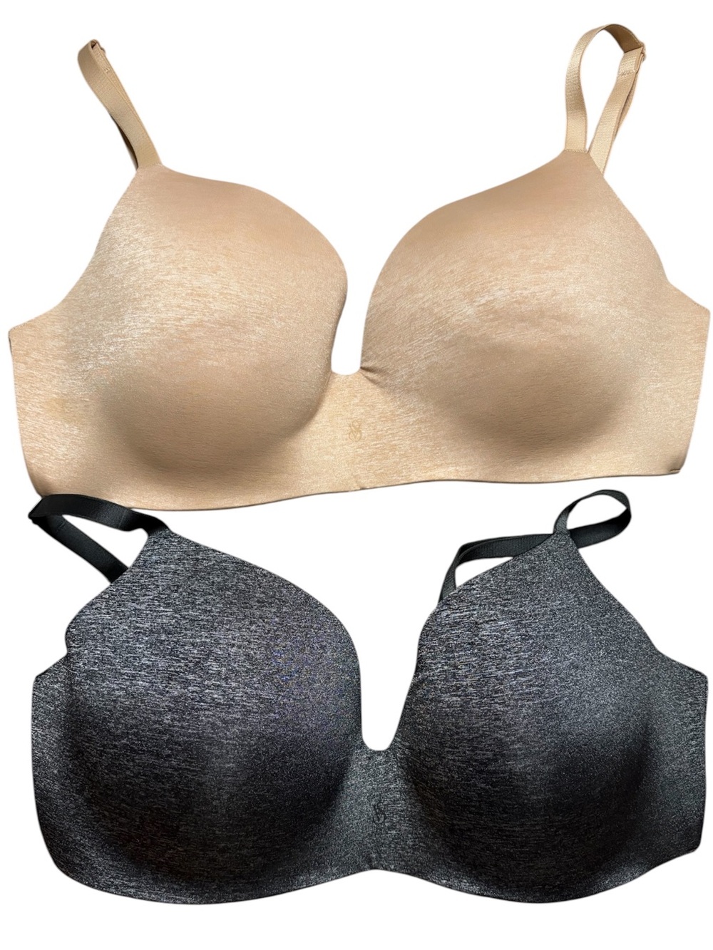 Victoria's Secret Smooth T-Shirt Bra Duo - Beige & Charcoal